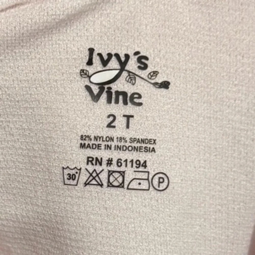 Ivy's Vine Toddler Girls 2T One Piece Swimsuit Pink‎ Pastel Striped Ruffle NWT - Picture 4 of 5